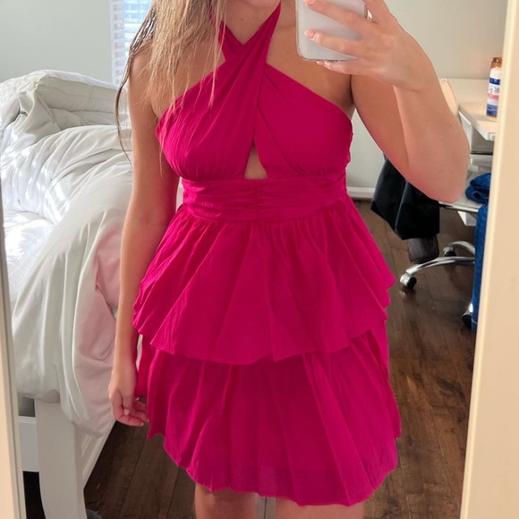 Amanda Uprichard Darby Halter Tiered Dress - Picture 3 of 3